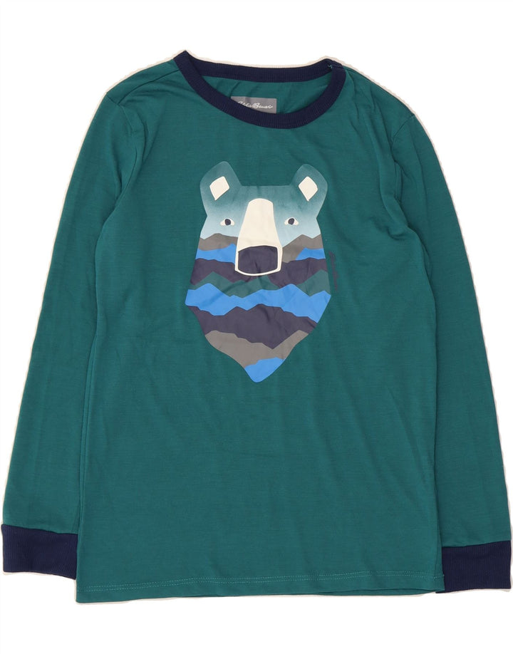 EDDIE BAUER Boys Graphic Top Long Sleeve 10-11 Years Medium Blue Vintage Eddie Bauer and Second-Hand Eddie Bauer from Messina Hembry 
