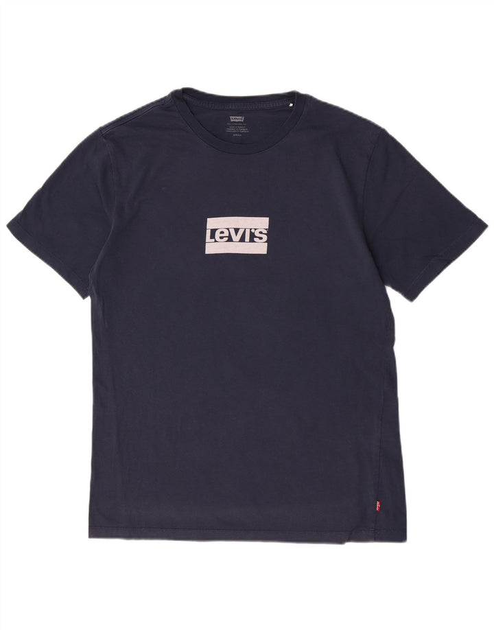 Levi's Herren-T-Shirt mit Grafik, Größe S, marineblaue Baumwolle