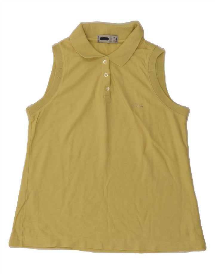 FILA Womens Sleeveless Polo Shirt IT 46 Large Yellow Vintage Fila and Second-Hand Fila from Messina Hembry 