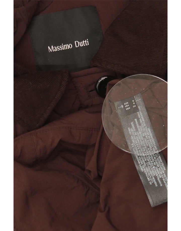 Massimo Dutti Damen Übergroße Steppjacke UK 10 Small Braun Polyester