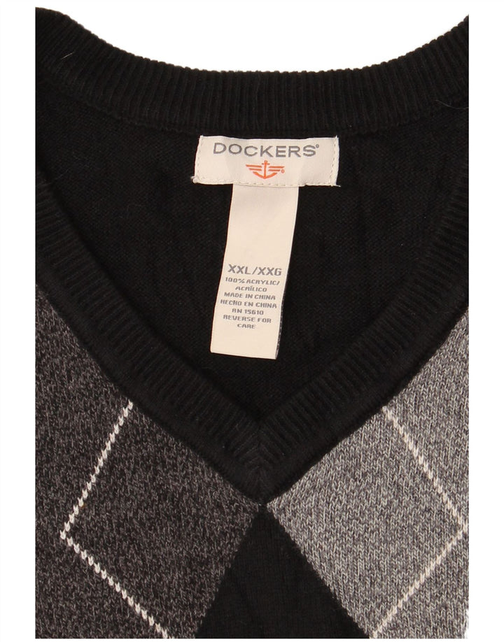 Dockers Herren Tank Top 2XL Schwarz Argyle/Diamant Acryl