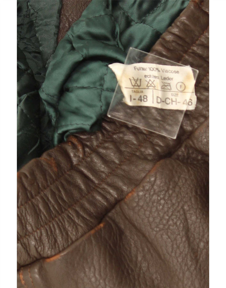 Vintage Herren Lederjacke IT 48 Mittelbraun