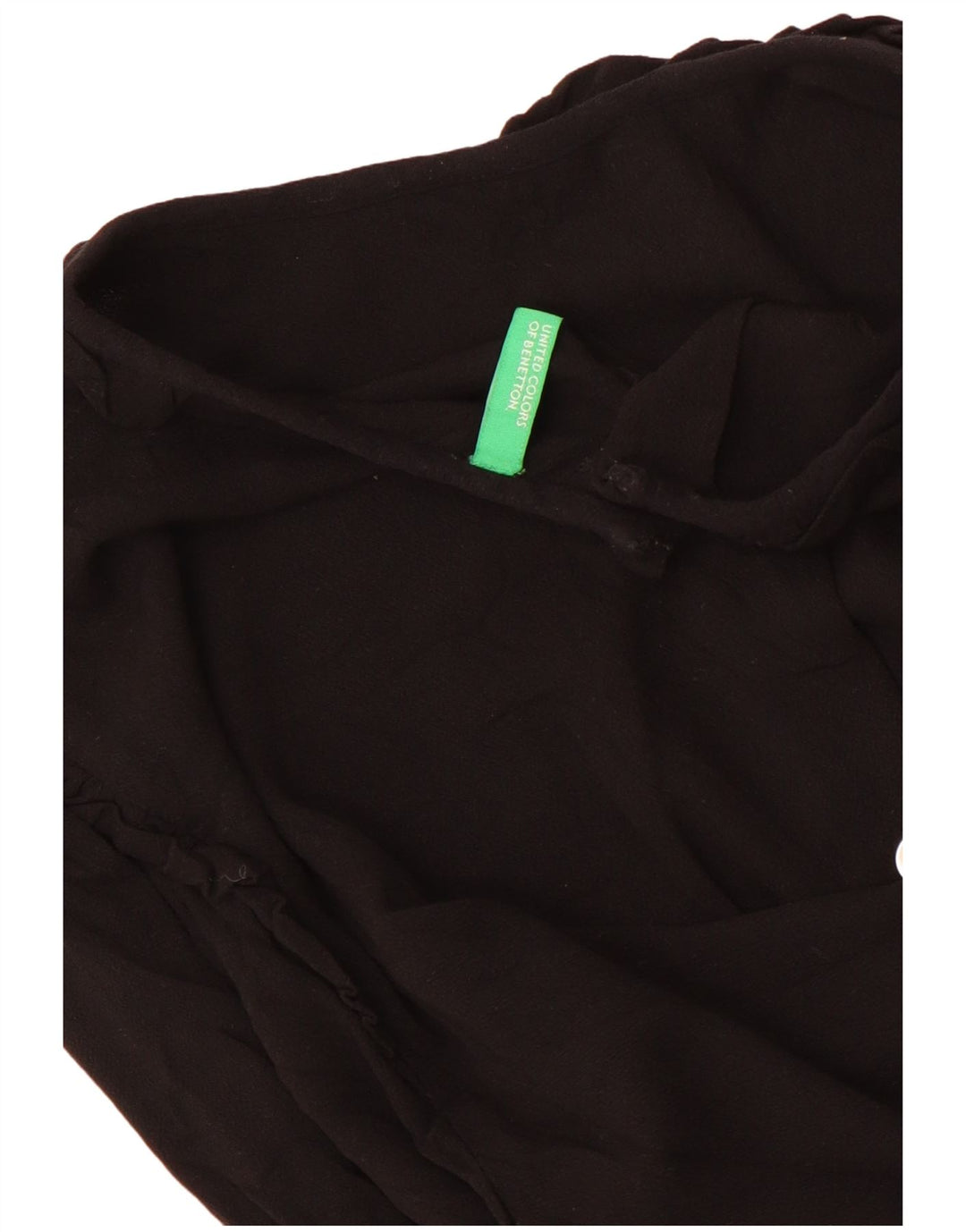 Benetton Damen Hemdbluse UK 12 Medium Schwarz