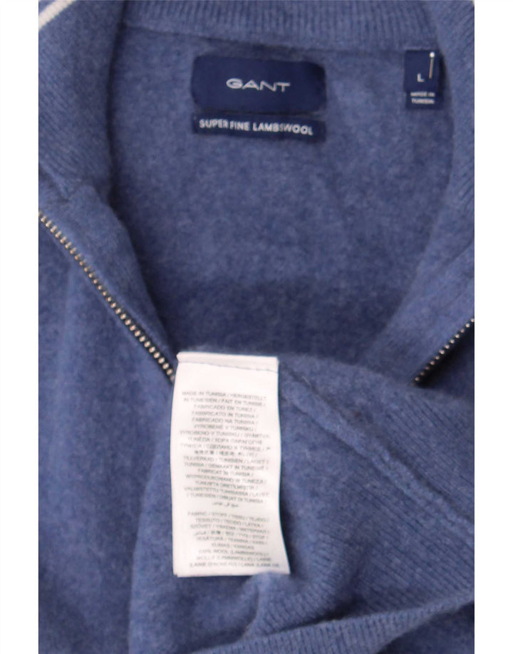 Gant Jungen-Pullover mit Reißverschluss am Hals, 15–16 Jahre, große marineblaue Wolle
