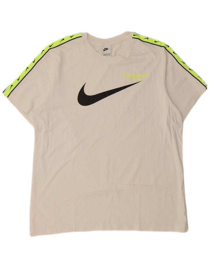 Nike Herren-T-Shirt mit Grafik, XL, Weiß, Farbblock