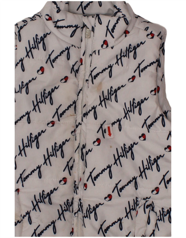 TOMMY HILFIGER Steppweste mit Grafik für Mädchen, 3–4 Jahre, weißes Polyester