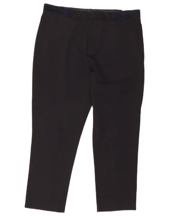 Zara Herren-Hose, kurz geschnitten, EU 42, Größe L, W32, L25, Schwarz, Polyester