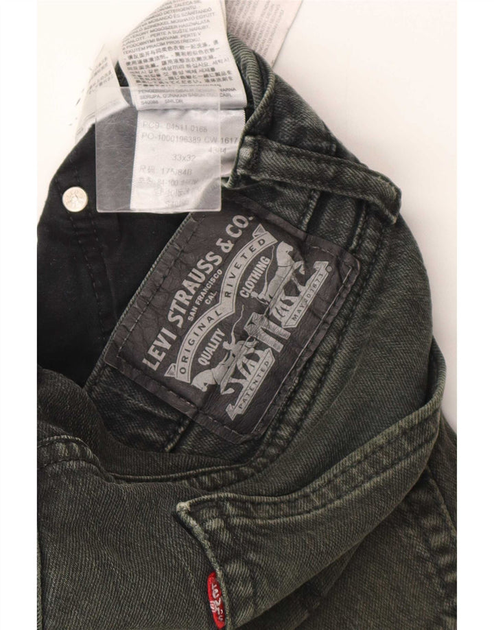 Levi's Herren Slim Jeans W33 L32 Grüne Baumwolle