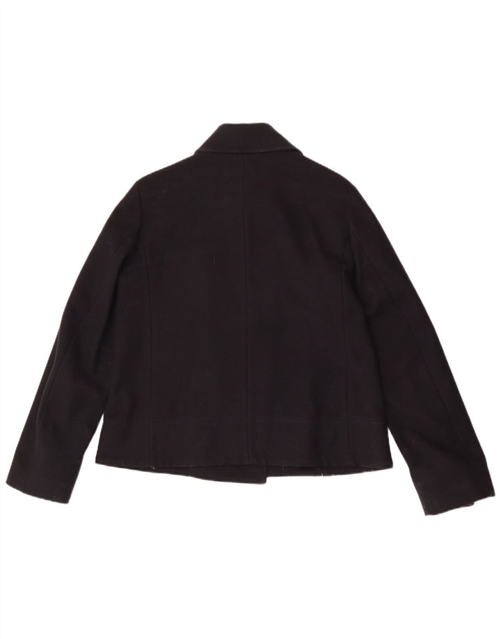 Calvin Klein Jeans Damen Übergroßer Pea Coat UK 10 Small Marineblaue Wolle
