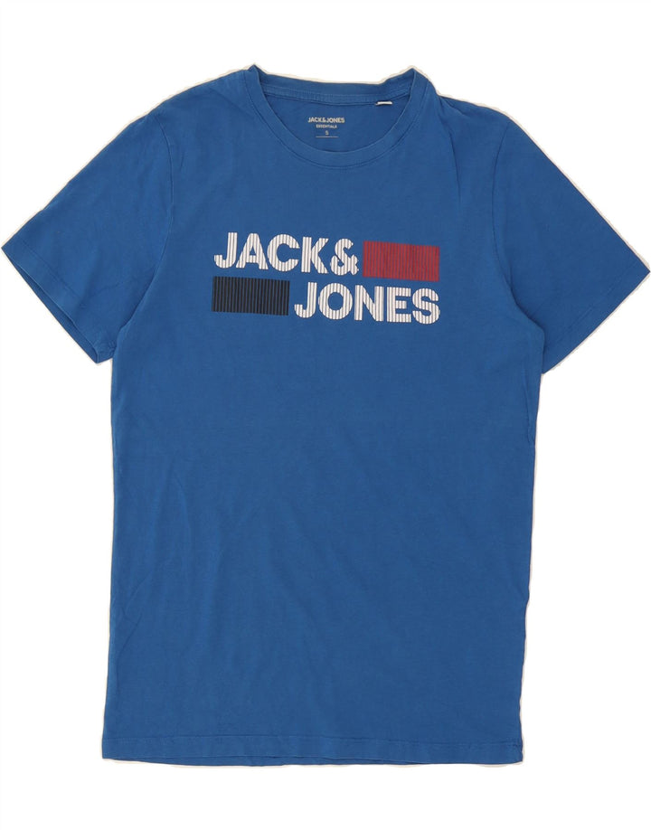 JACK & JONES Mens Graphic T-Shirt Top Small Blue Cotton Vintage Jack & Jones and Second-Hand Jack & Jones from Messina Hembry 