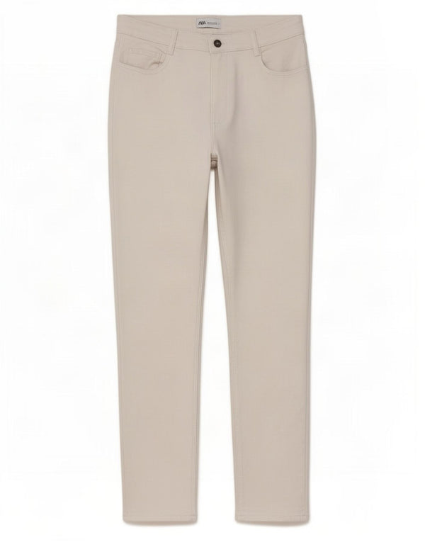 Zara Damen Skinny Freizeithose EU 44 XL W30 L28 Weiße Baumwolle