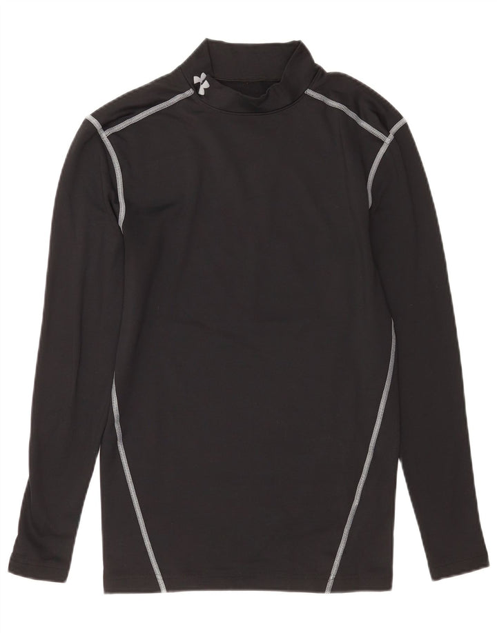 Under Armour Damen Cold Gear Top Langarm UK 12 Medium Schwarz Polyester