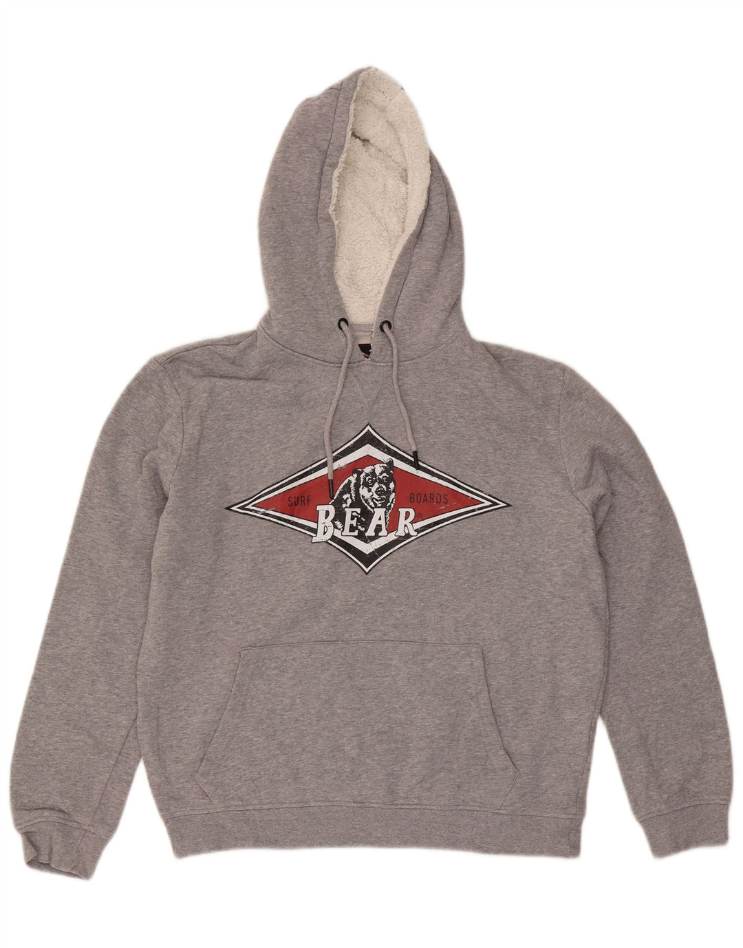 Bear Herren-Kapuzenpullover mit Grafik, mittelgraue Baumwolle