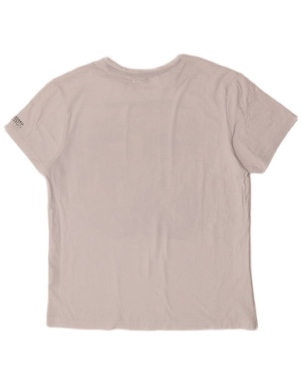Trussardi Damen Grafik-T-Shirt-Oberteil UK 16 Large Weiße Baumwolle