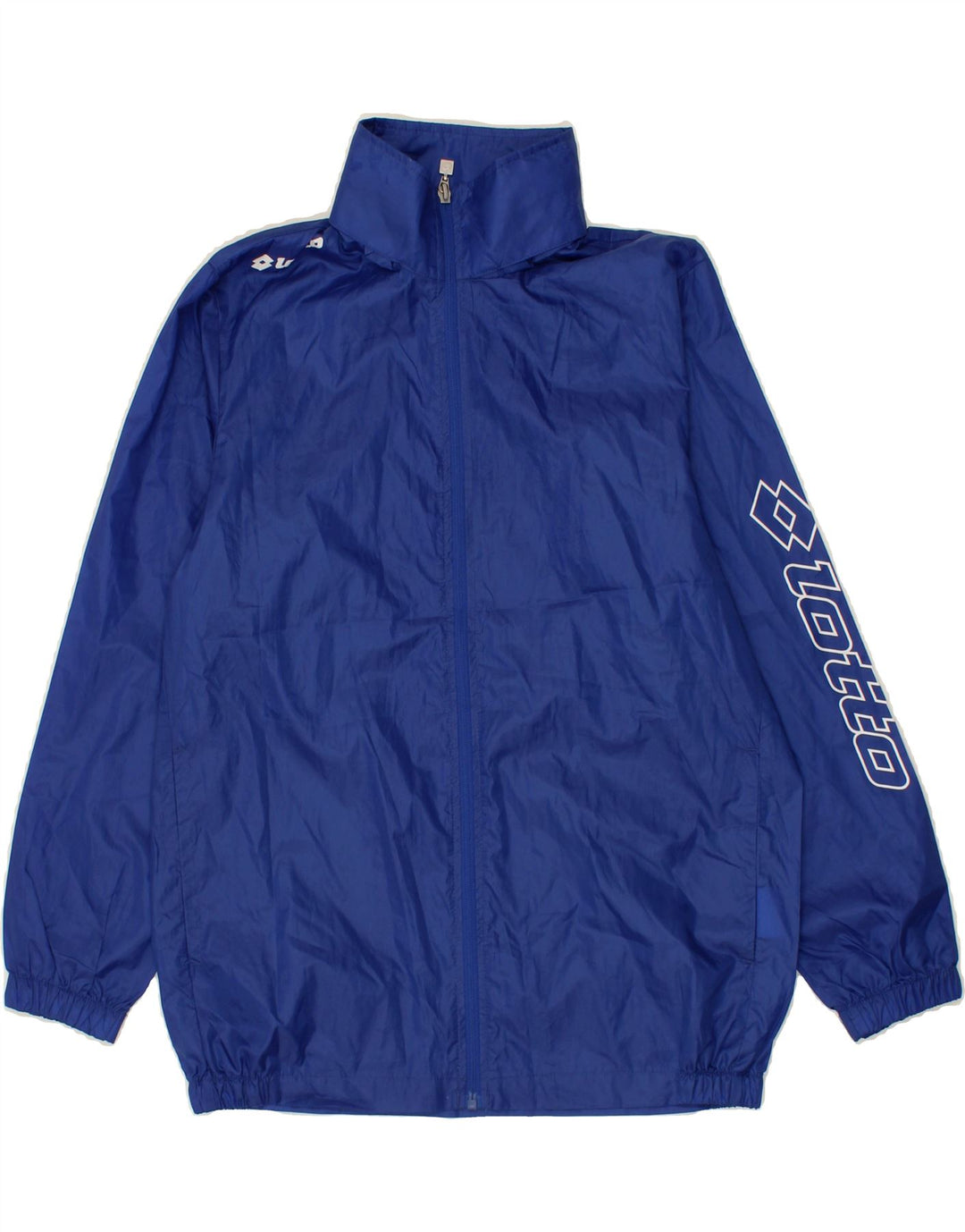 LOTTO Boys Graphic Rain Jacket 11-12 Years Medium Blue Polyester Vintage Lotto and Second-Hand Lotto from Messina Hembry 