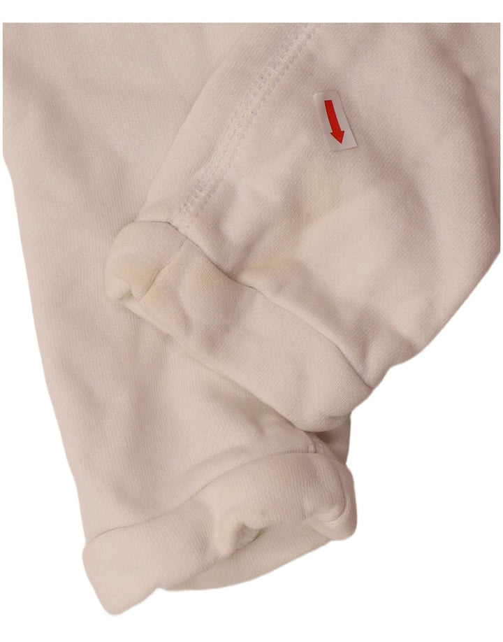 ADIDAS Damen Crop Graphic Hoodie Pullover UK 8 Small Weiße Baumwolle