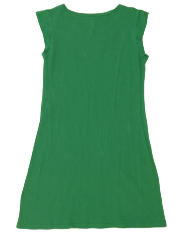 Lacoste T-Shirt-Kleid für Mädchen, 7–8 Jahre, grüne Baumwolle