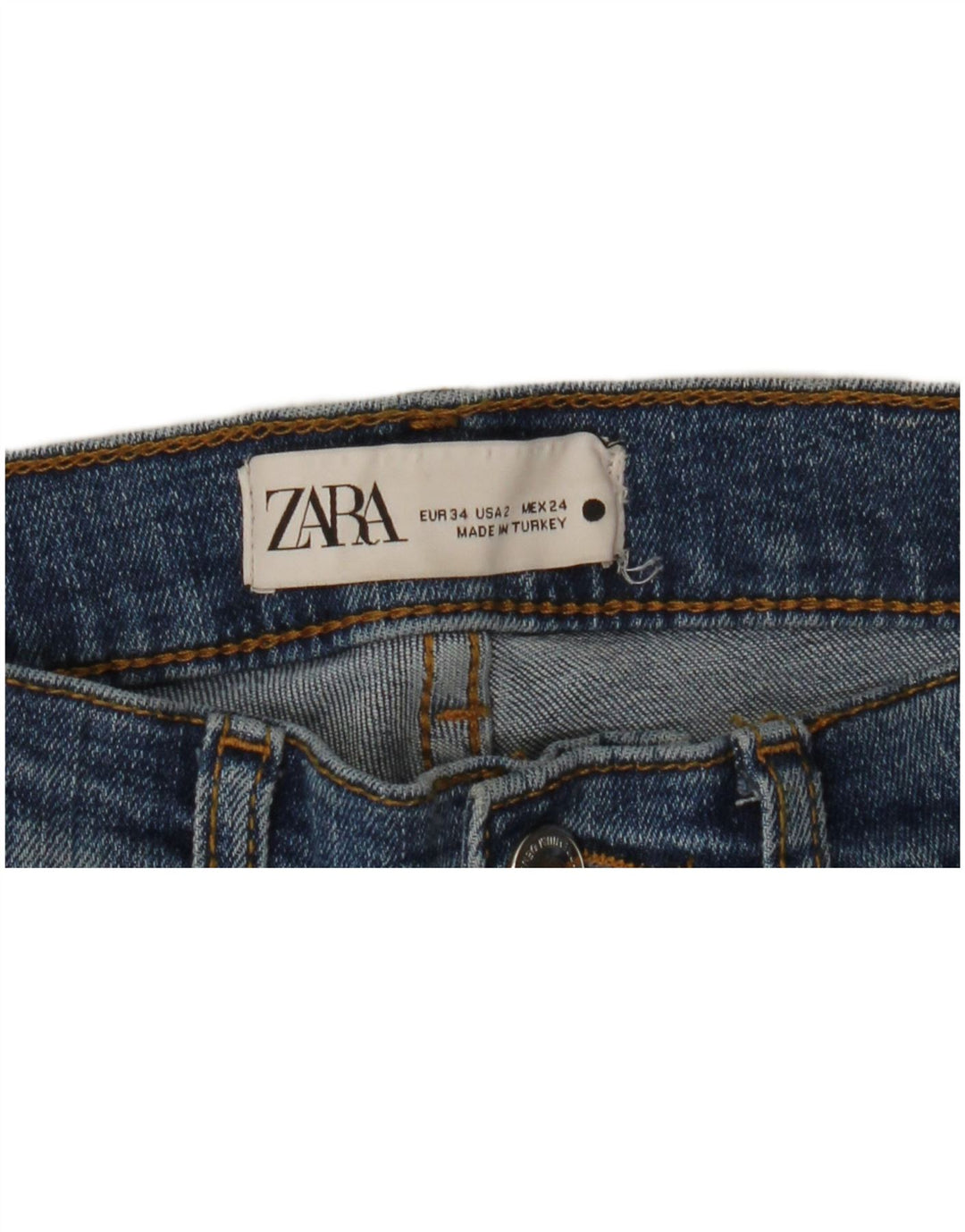 ZARA Damen Bootcut Jeans EU 34 2XS W24 L26 Blau