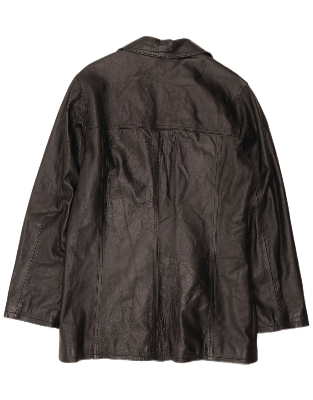 HELEN HUBERT Herren Lederjacke UK 38 Mittelschwarzes Leder