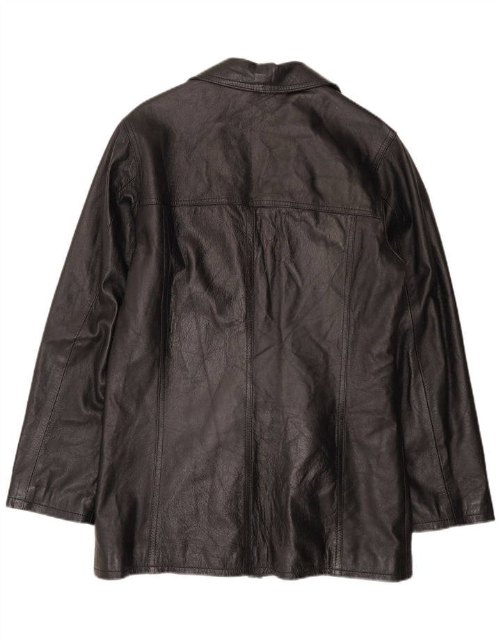 HELEN HUBERT Herren Lederjacke UK 38 Mittelschwarzes Leder