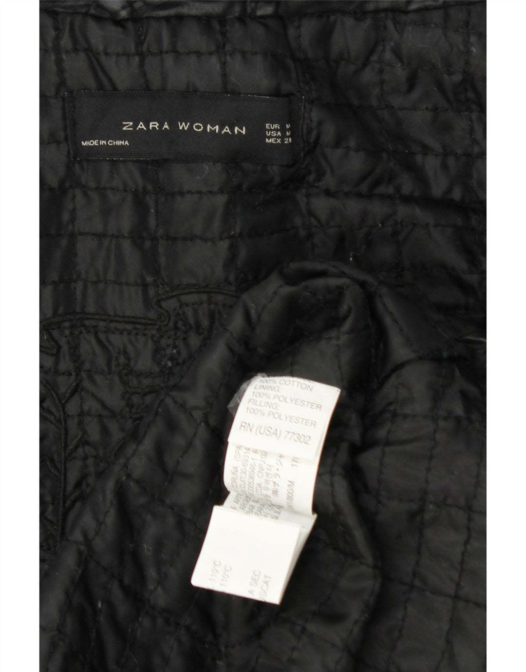 Übergroße Utility-Jacke mit Kapuze für Damen von Zara, UK 14, Mittelschwarzes Polyester