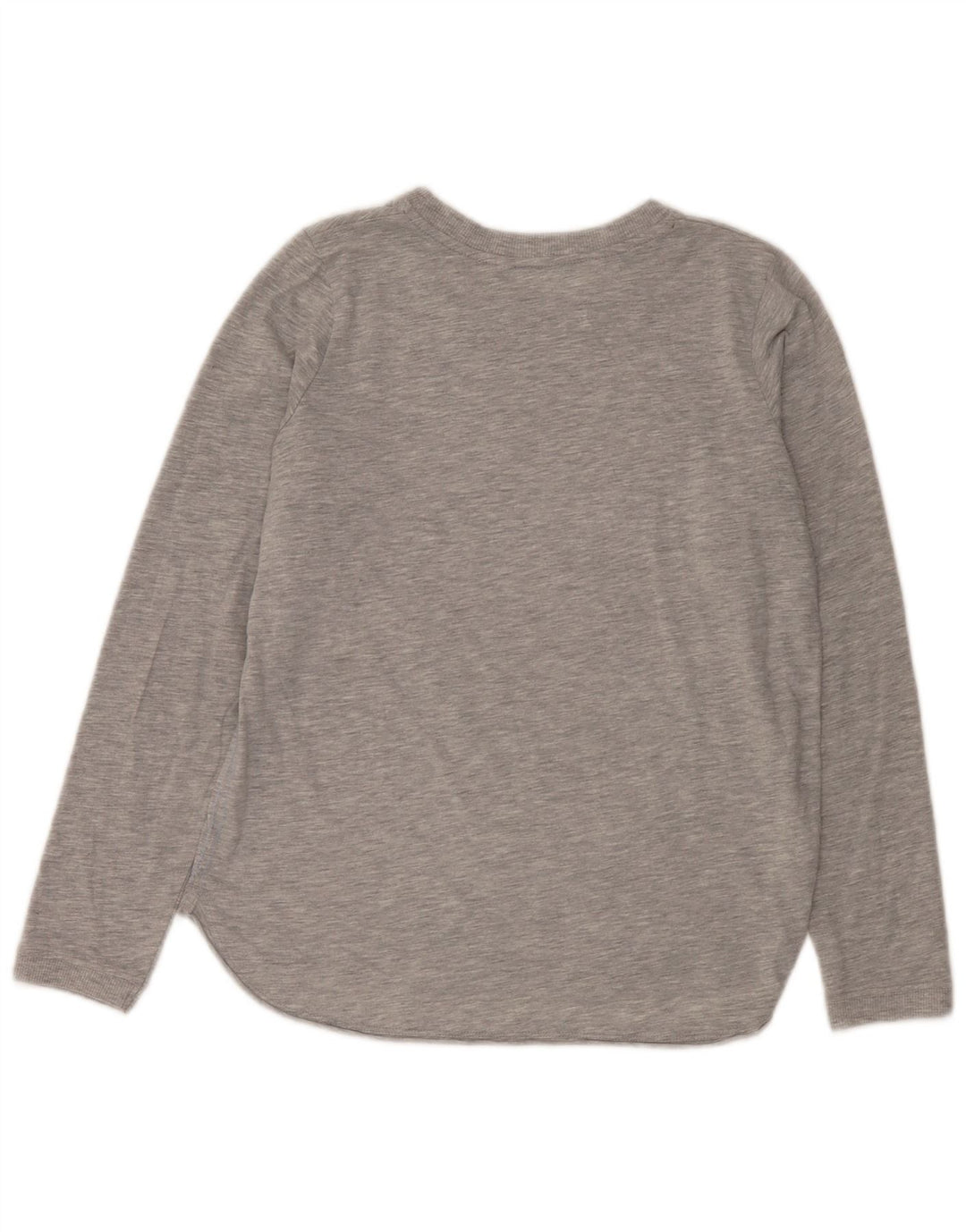Vintage Damen Top Langarm UK 12 Mittelgrau meliert