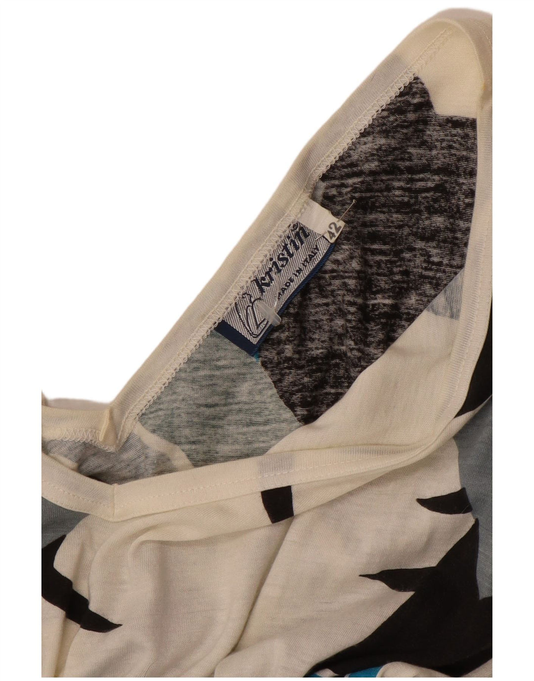 Vintage Damen A-Linien-Kleid mit abstraktem Muster IT 42 Medium Mehrfarbig