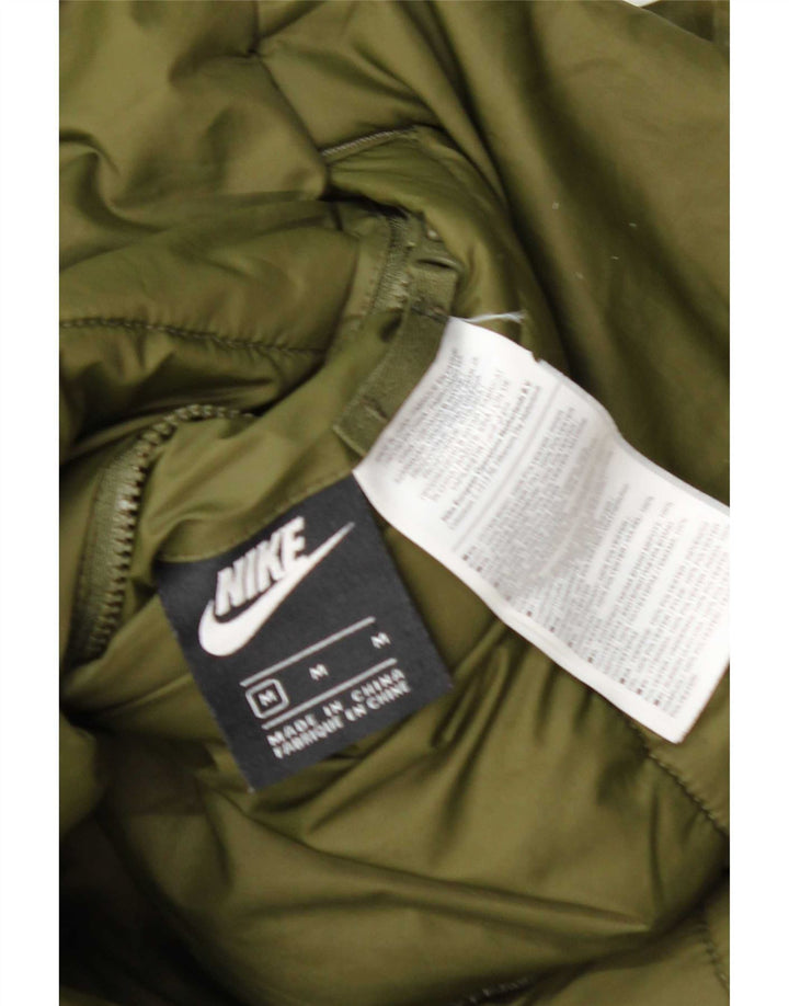 Nike Damen gepolsterte Wendejacke UK 12 Mittelgrünes Polyester