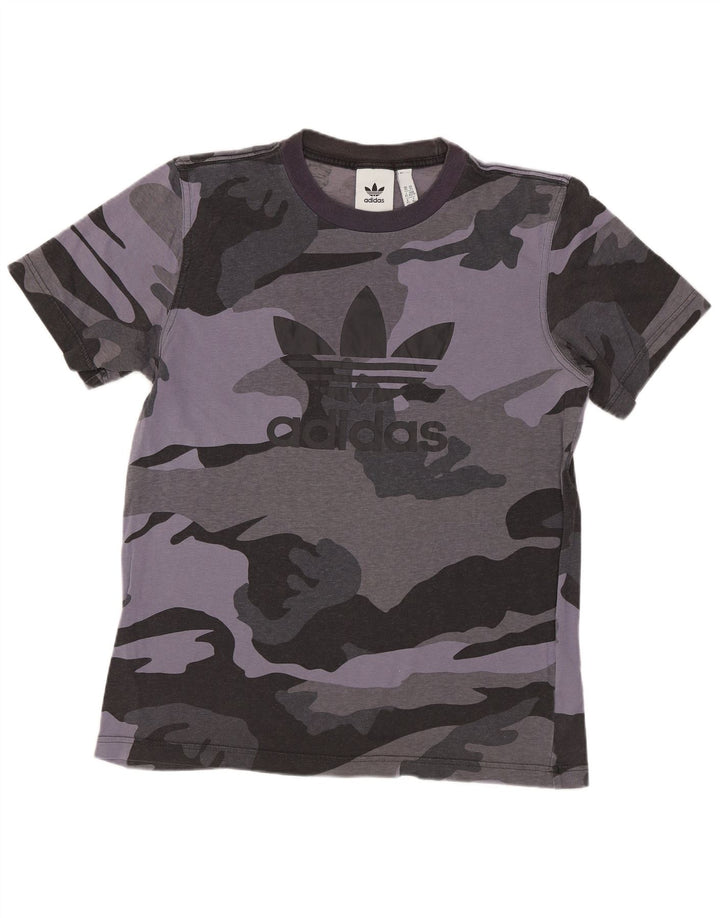 ADIDAS Herren Grafik T-Shirt Top XS Grau Camouflage Baumwolle