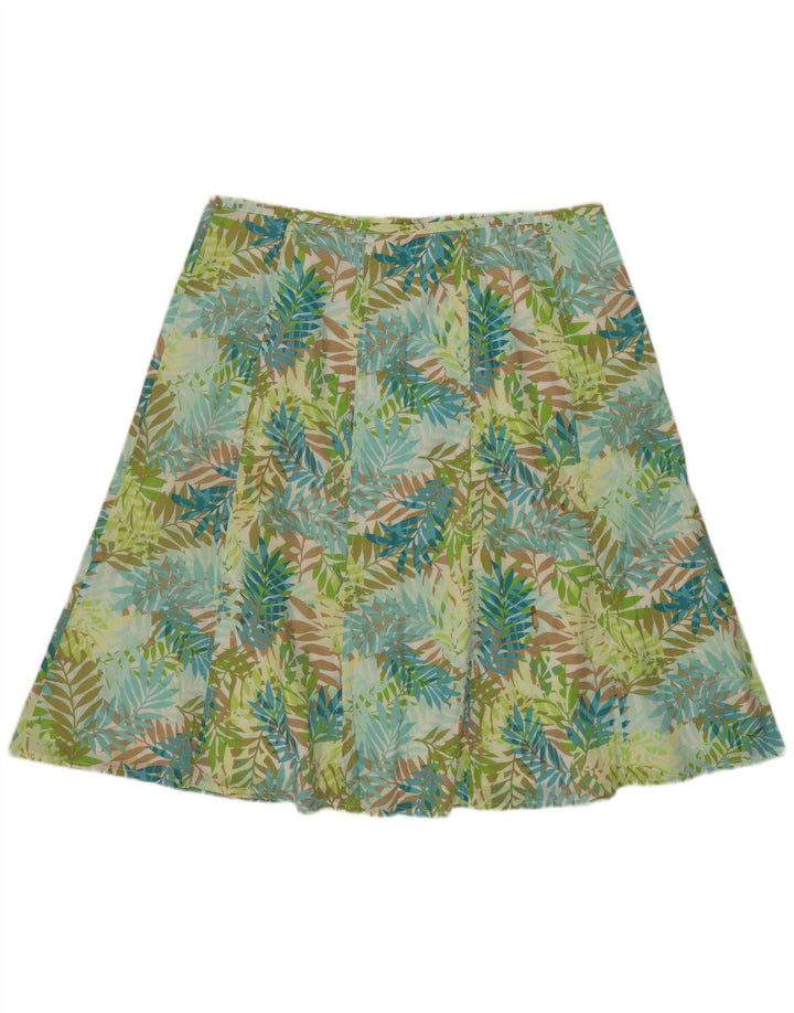 EDDIE BAUER Damen A-Linienrock US 12 Large W32 Mehrfarbiges Blumenmuster