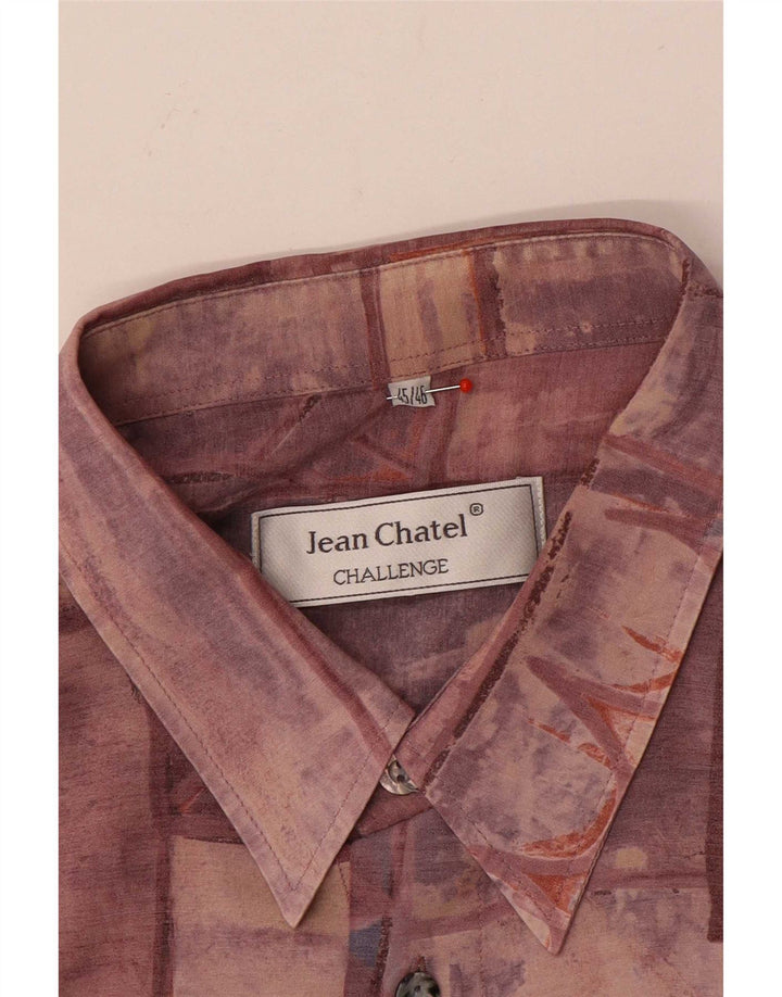 Jean Chatel Herrenhemd Größe 45/46 XL Burgunderrot Patchwork