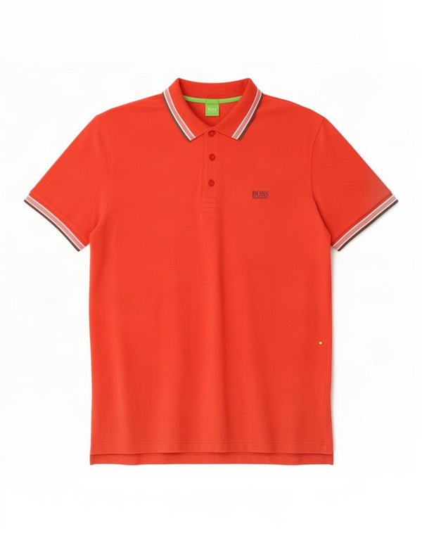 Hugo Boss Herren-Poloshirt mit moderner Passform, 2XL, rot gestreift, Baumwolle