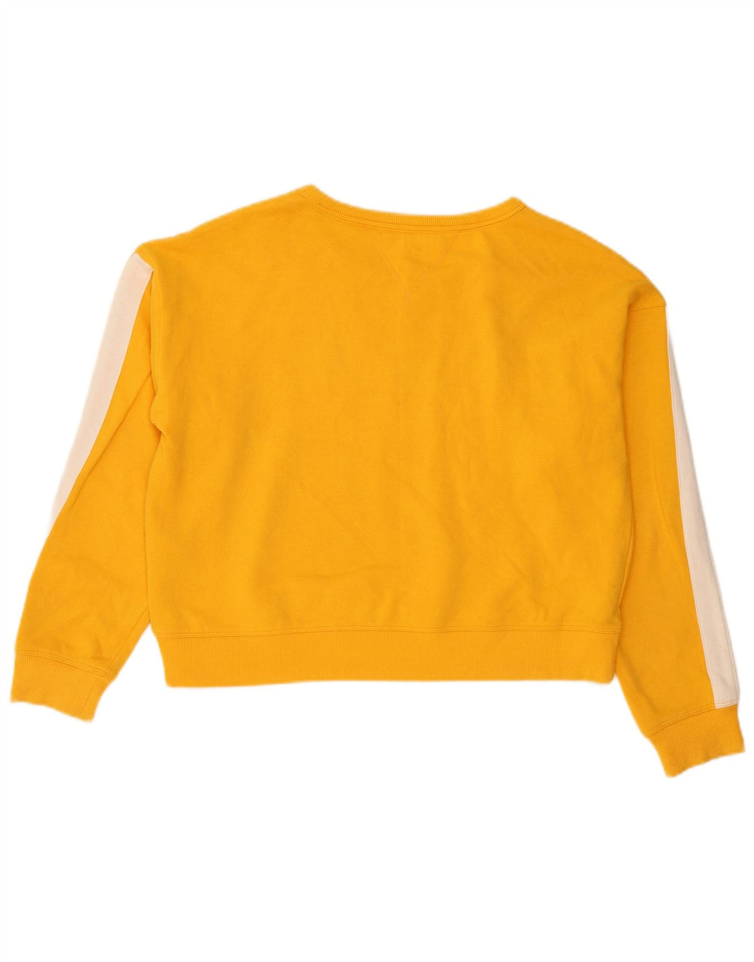 Tommy Hilfiger Damen Crop Sweatshirt Pullover UK 14 Mittelgelb