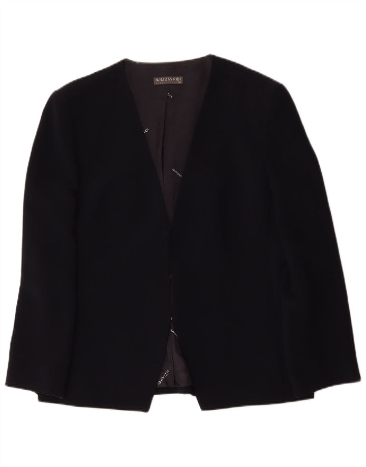 Krizia Poi Damen Blazer Jacke IT 48 XL Marineblau Polyethylen