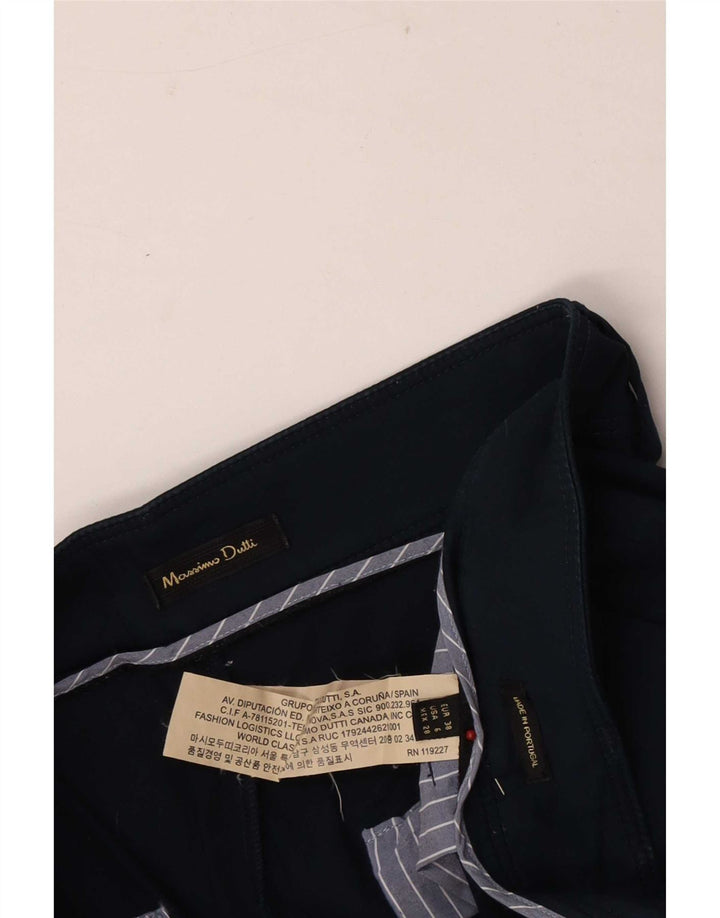 Massimo Dutti Damen Chinoshorts EU 38 Small W28 Marineblaue Baumwolle