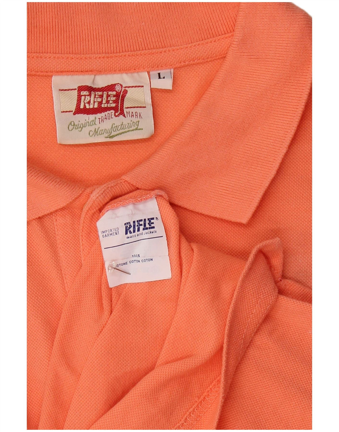 RIFLE Herren-Poloshirt, große orangefarbene Baumwolle