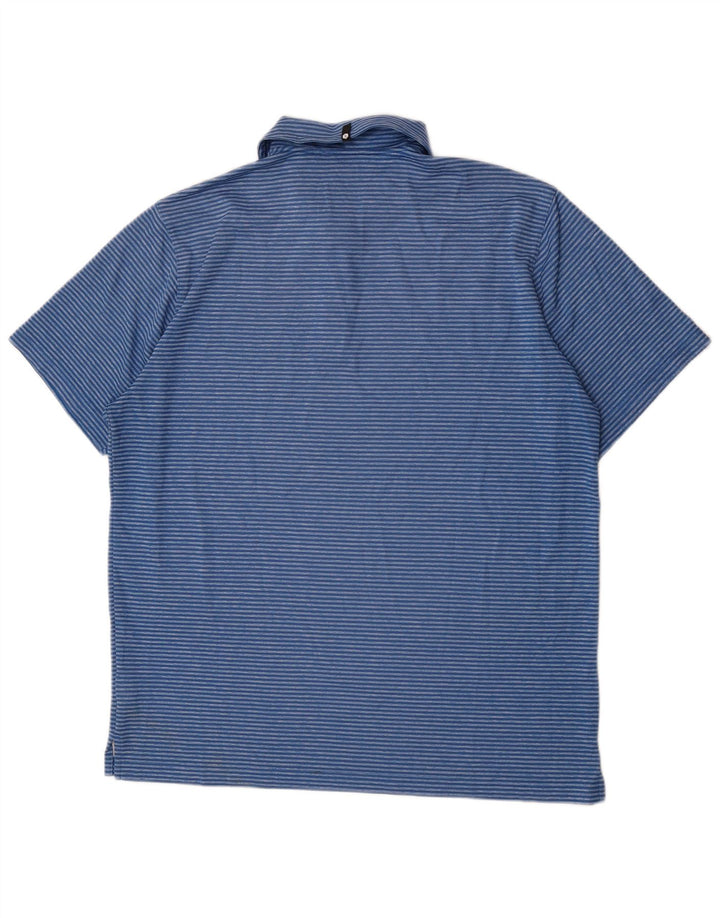 Puma Herren Poloshirt XL Blau gestreift Polyester