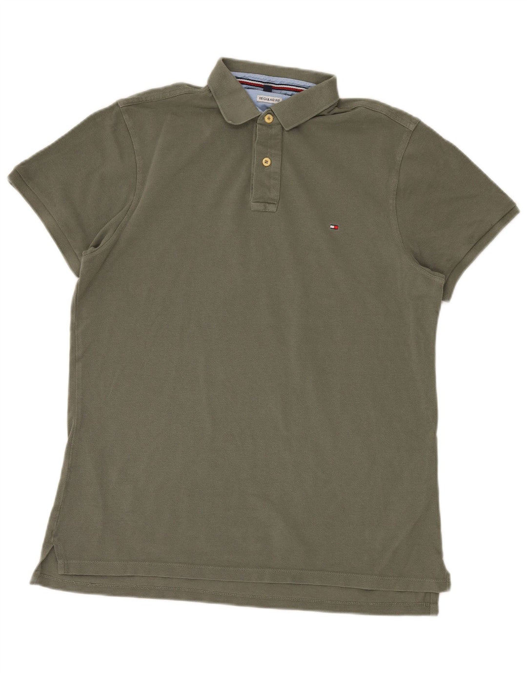 TOMMY HILFIGER Herren Regular Fit Poloshirt XL Khaki Baumwolle