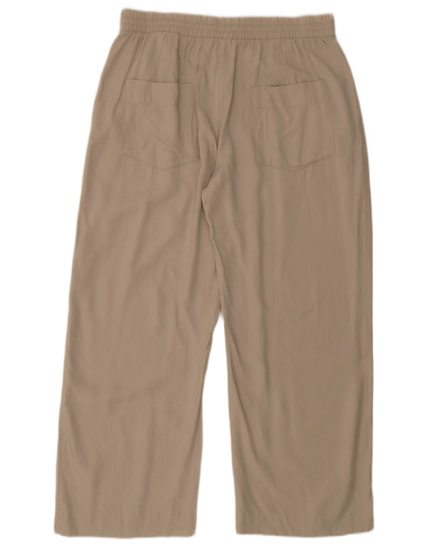 Zara Womens Straight Trousers XL W38 L28 Beige Lyocell