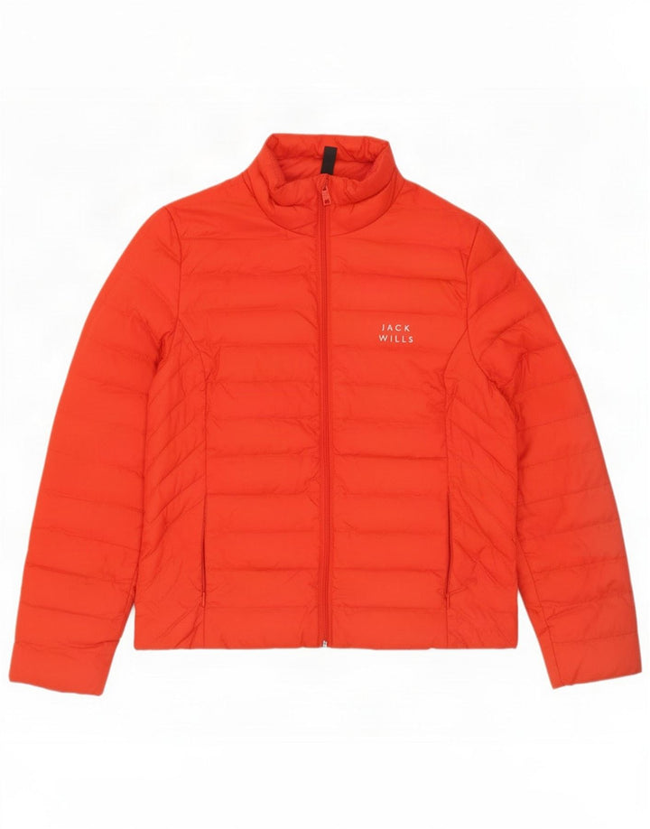 Jack Wills Damen Wattierte Jacke UK 14 Mittelrotes Polyamid