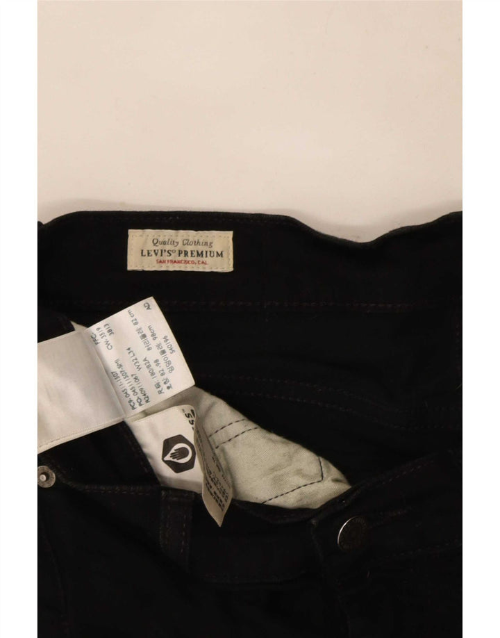 Levi's Herren Slim Jeans W32 L34 Schwarze Baumwolle