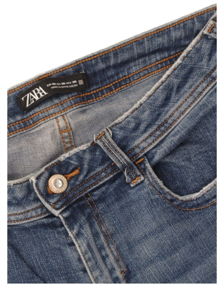 Zara Damen Distressed Skinny Jeans EU 40 Medium W30 L27 Blau