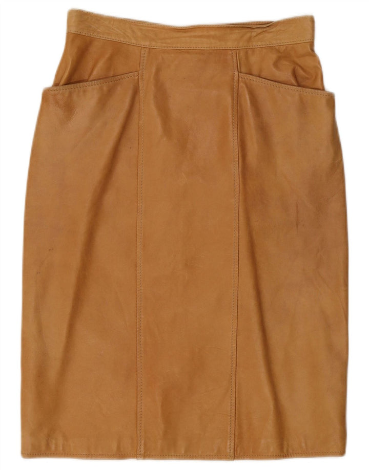 Vintage Damen Lederrock IT 44 Medium W30 Beige
