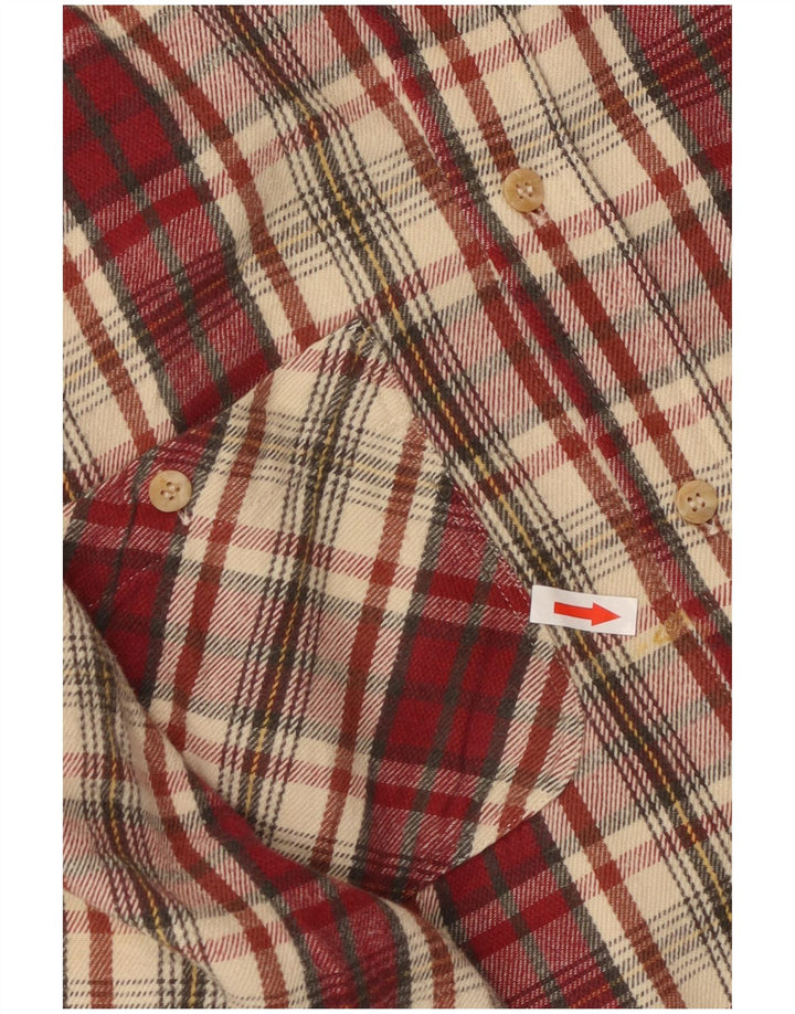 Think Pink Kariertes Flanellhemd für Herren, XL, Burgunderrot kariert