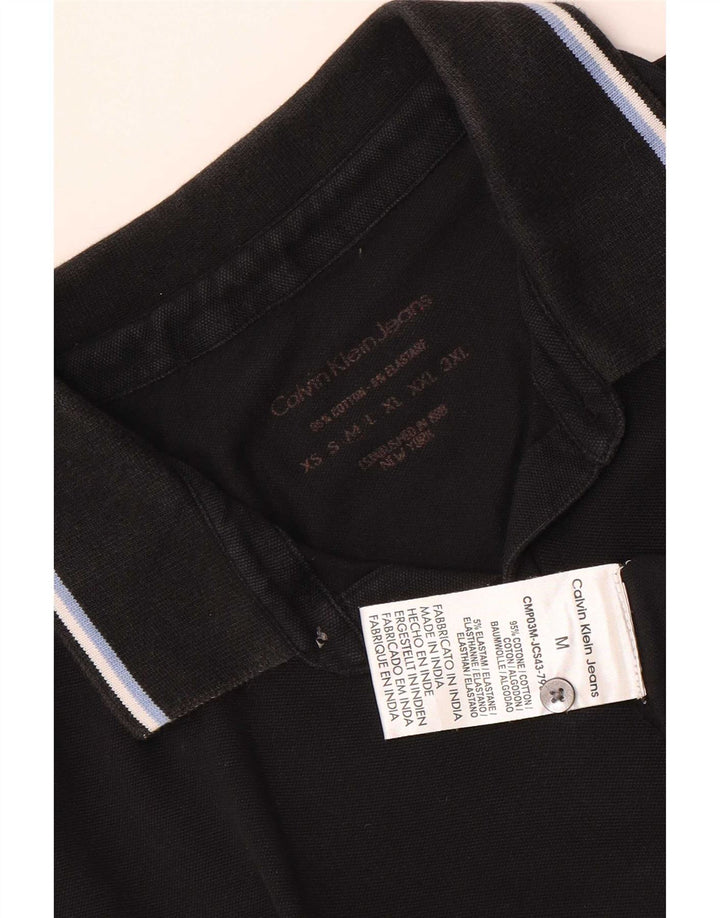 Calvin Klein Jeans Herren-Poloshirt aus mittelschwarzer Baumwolle