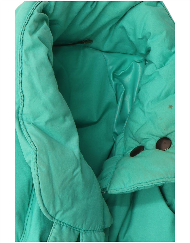 Vintage Damen Übergroße gepolsterte Jacke IT 46 Großes grünes Polyamid