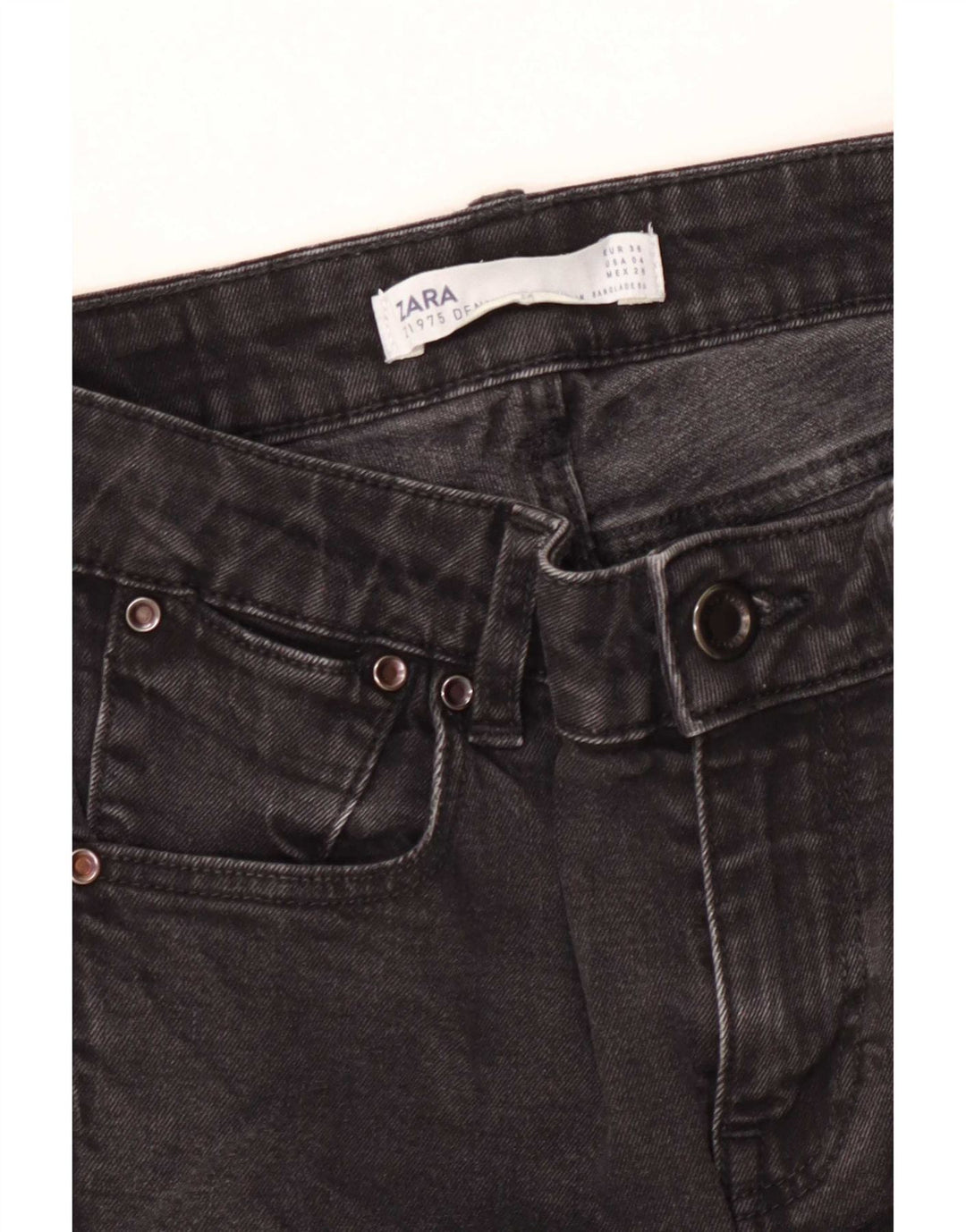 Zara Damen Schlagjeans EU 36 XS W26 L26 Schwarz