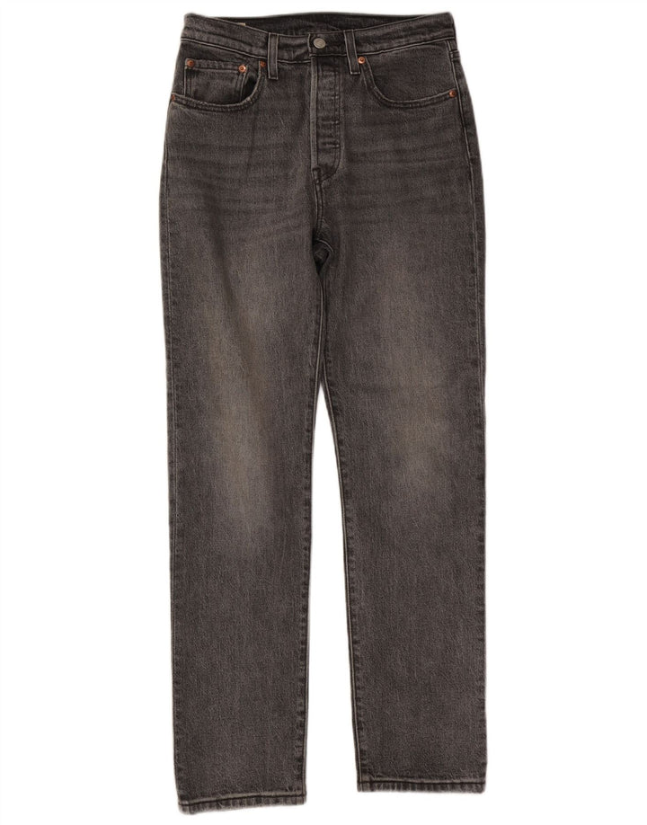 Levi's Damen 501 Straight Jeans W26 L30 Graue Baumwolle