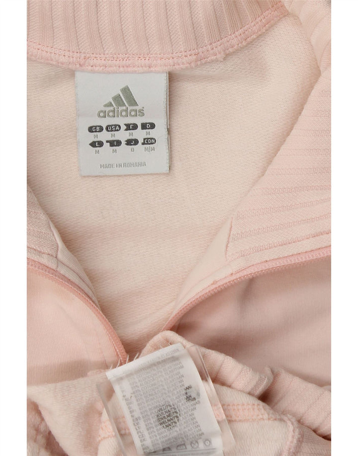 Adidas Damen Trainingsanzug Top Jacke UK 14 Mittelrosa Baumwolle