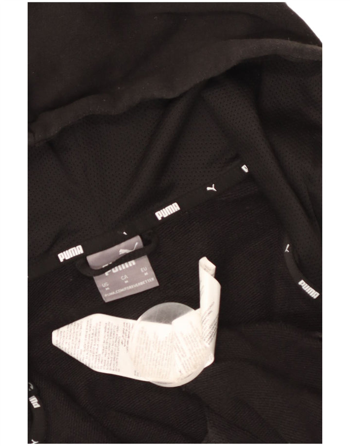 Puma Herren-Kapuzenpullover mit grafischem Reißverschluss, mittelschwarz, Baumwolle